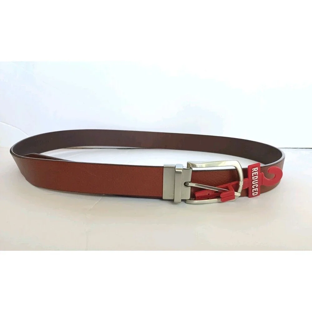 Genuine Leather Belt Men's 44 Brown Reversible